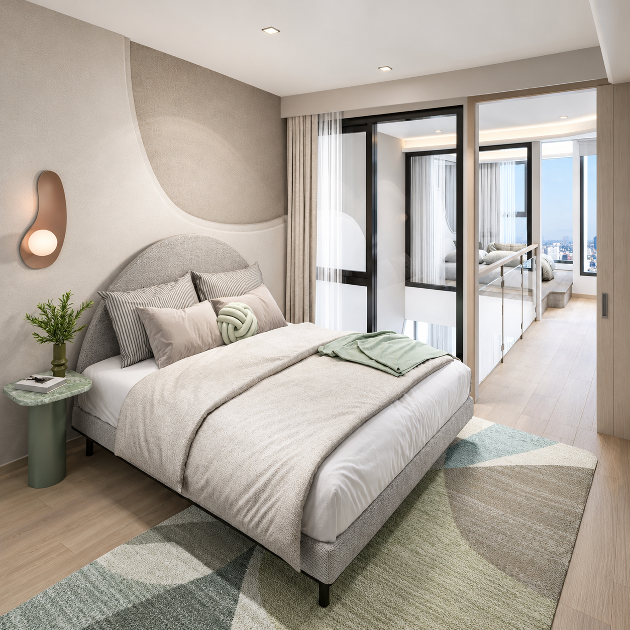 Reference Kaset District furnished bedroom, architectural rendering