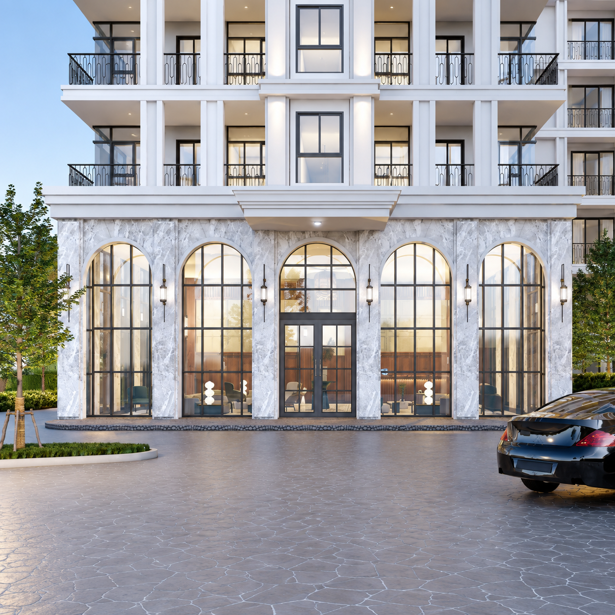 The Indeed Condo Pattaya grand arched entrance lobby