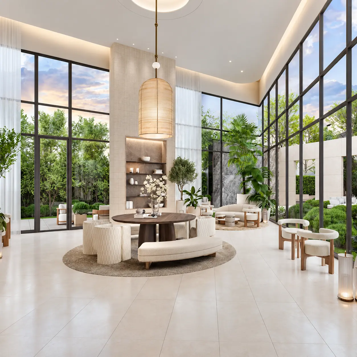STILL Sukhumvit 20 double-height conservatory lounge facing the garden, architectural rendering