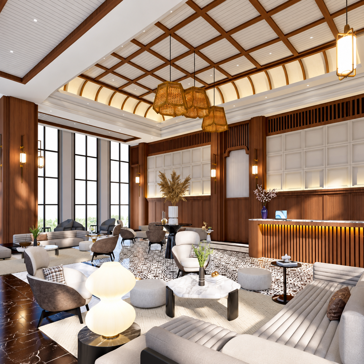The Indeed Condo Pattaya residents' lounge and reception