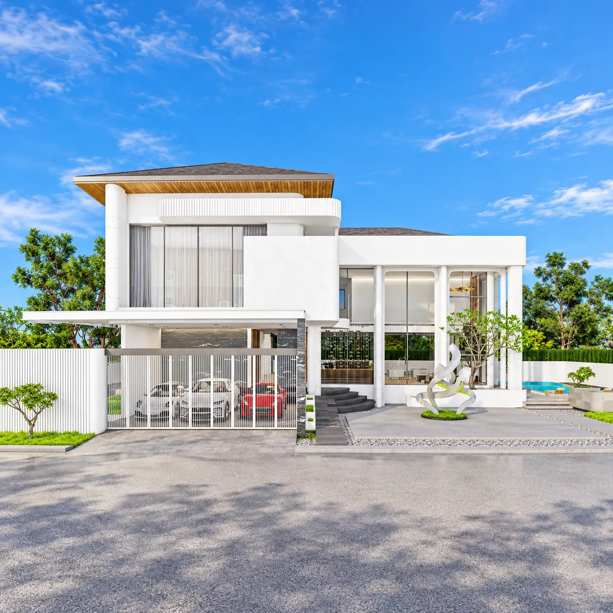 Gated ALLTHAI Villages residence with covered private parking
