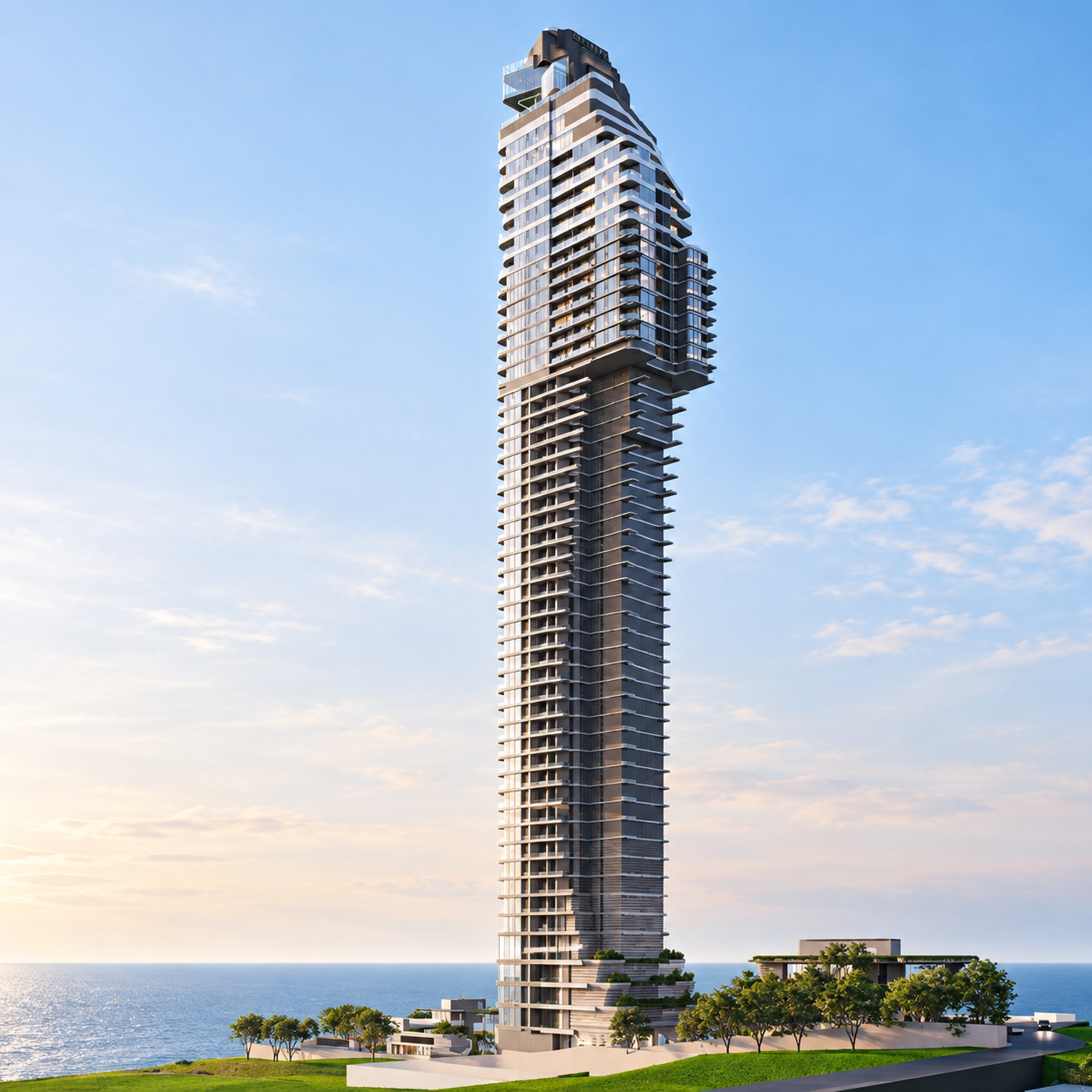 Soondri Wongamat 53-storey beachfront tower rising above Wongamat Beach, Pattaya