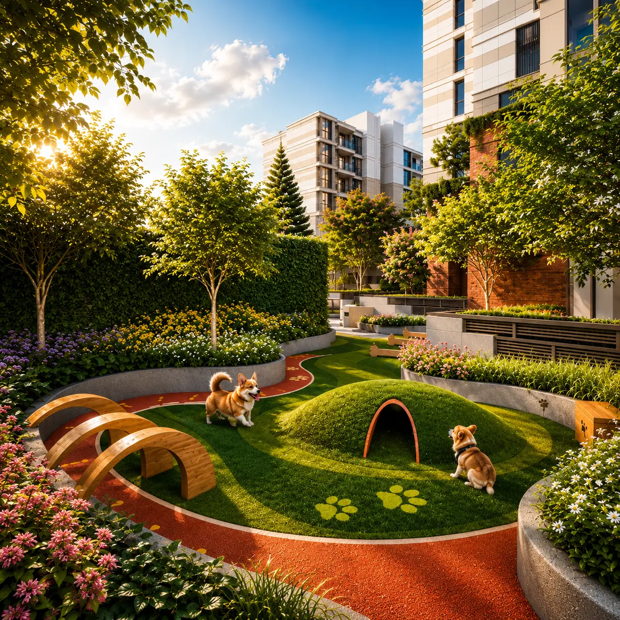Dedicated pet park within the gardens at Valles Haus Bangkok